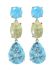 Fleur de Camélia Holly Dangle Earrings in Aqua