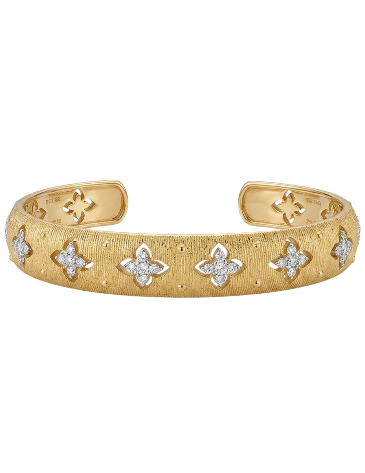 Fleur de Camélia Karina Thin Textured Bangle in Gold