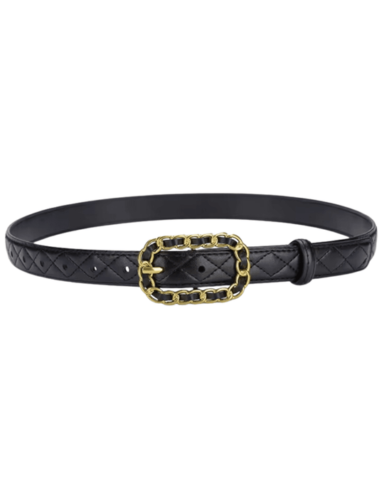 Fleur de Camélia - Fleur de Camélia Kimmy Quilted Leather Chain Buckle Belt - Buy Online