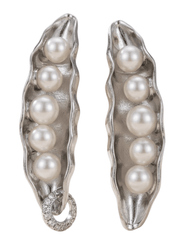 Fleur de Camélia Kylie Pea Pod Earrings in Silver