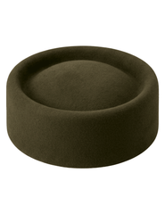 Fleur de Camélia Madeline Pillbox Hat in Olive