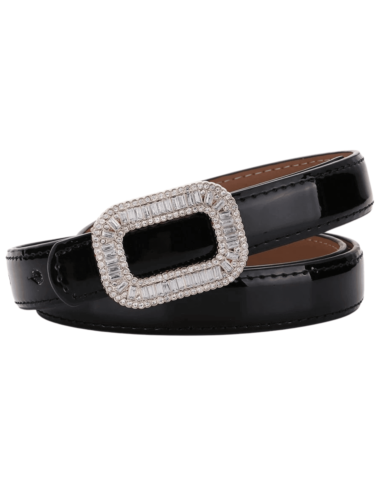 Fleur de Camélia - Fleur de Camélia Stella Mini Leather Embellished Belt in Black - Buy Online