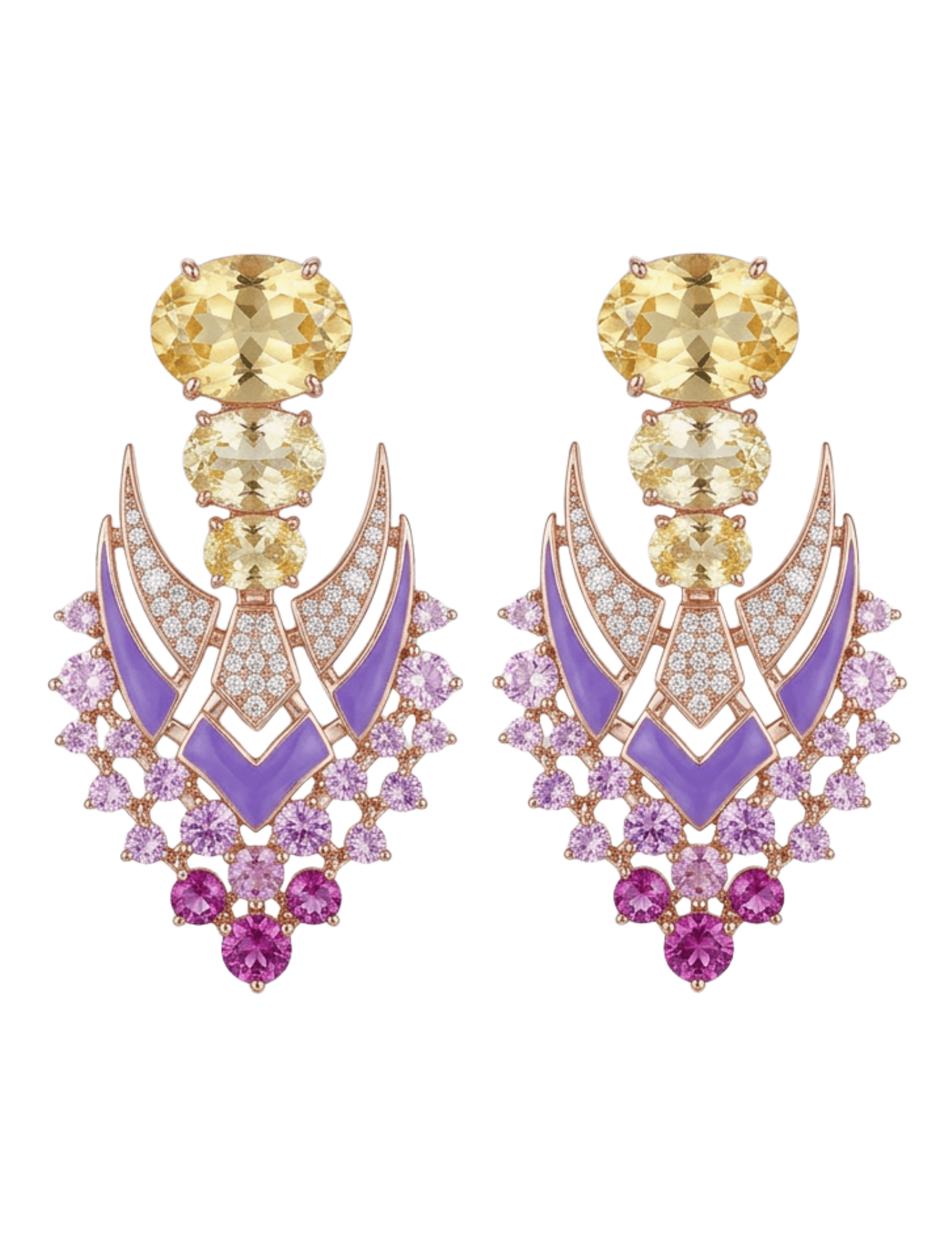 Fleur de Camélia Yara Rhinestone Earrings in Yellow Multi