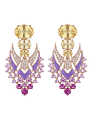 Fleur de Camélia Yara Rhinestone Earrings in Yellow Multi