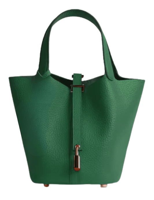 Austin Blaze Pippa Leather Basket Bag in Emerald Green