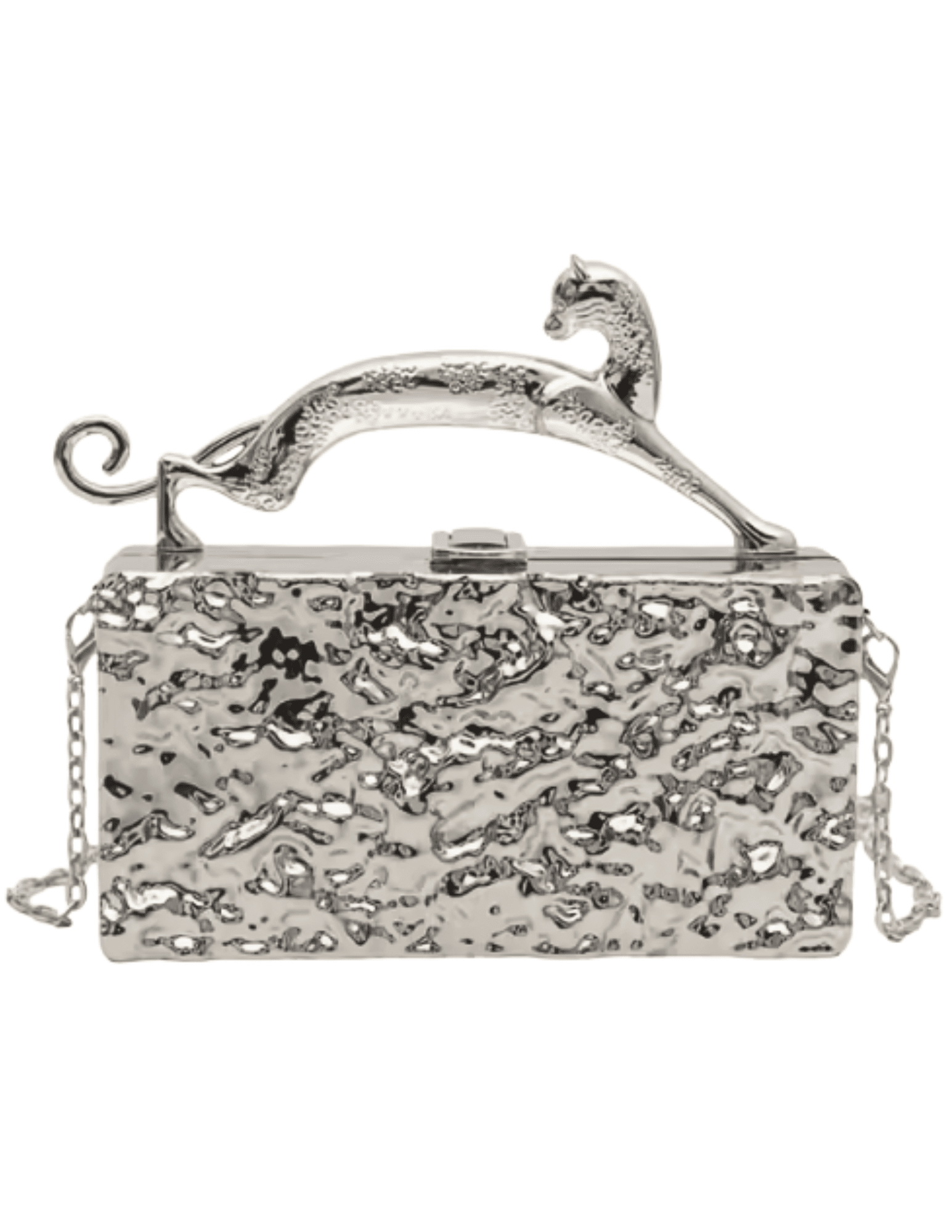 Fleur de Camélia - Fleur de Camélia Cheetah Handle Metallic Clutch - Buy Online