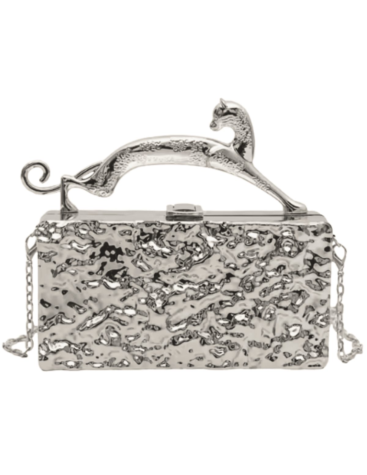 Fleur de Camélia - Fleur de Camélia Cheetah Handle Metallic Clutch - Buy Online