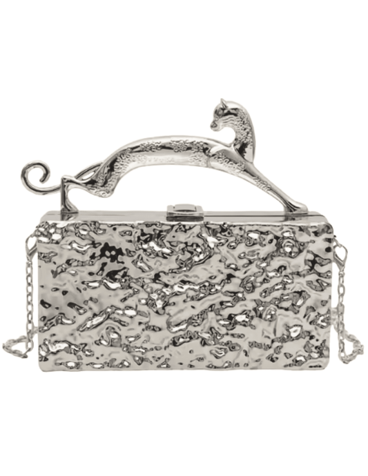 Fleur de Camélia - Fleur de Camélia Cheetah Handle Metallic Clutch - Buy Online
