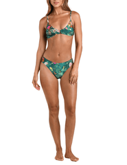 Front view of L’AGENCE Nicole Bikini Bottom in butterfly print