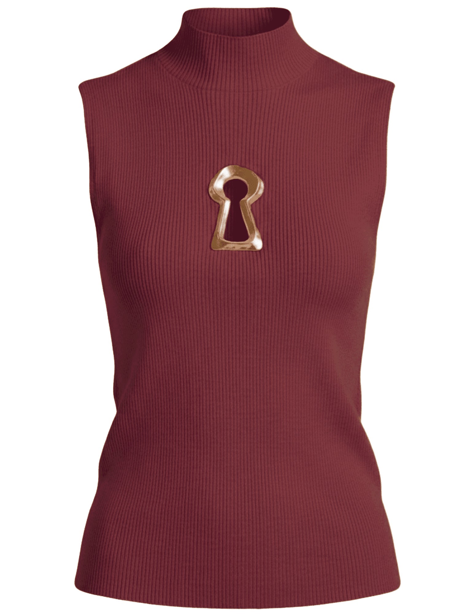 MAISON VERROU Yazmin Keyhole Knit Tank in Wine