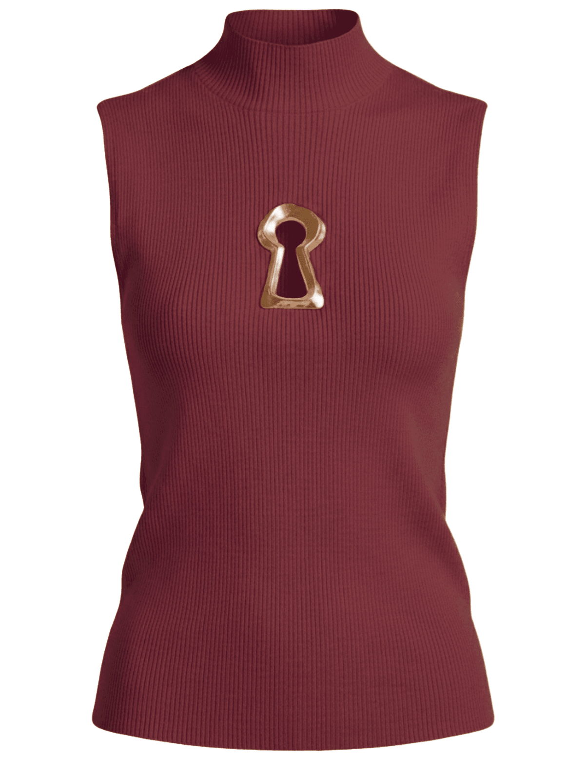 MAISON VERROU Yazmin Keyhole Knit Tank in Wine