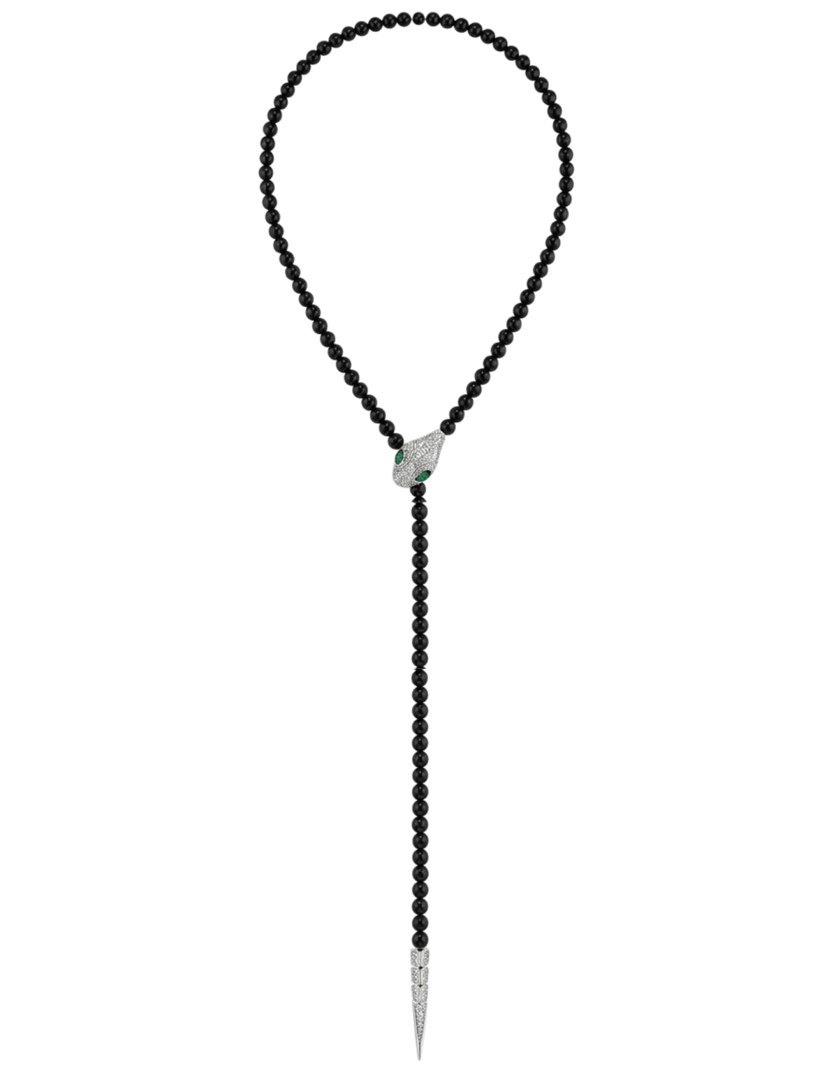 PRE-ORDER-Austin Blaze Paola Long Serpent Lariat Necklace in Black