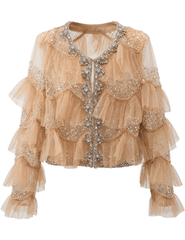 Fleur de Camélia Kennedy Embellished Tulle Jacket Nude | Steven Dann