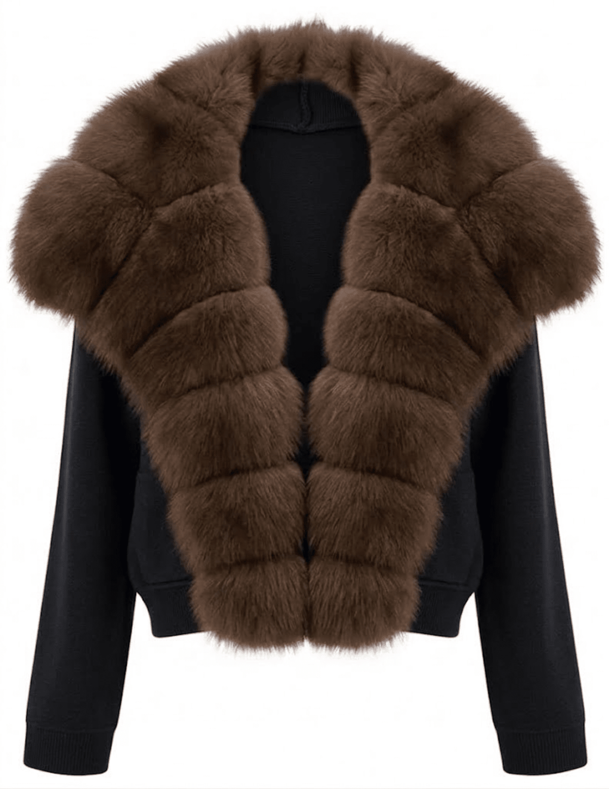 PRE-ORDER-Steven Dann Bonnie Fox Collar Cardigan in Black & Sable