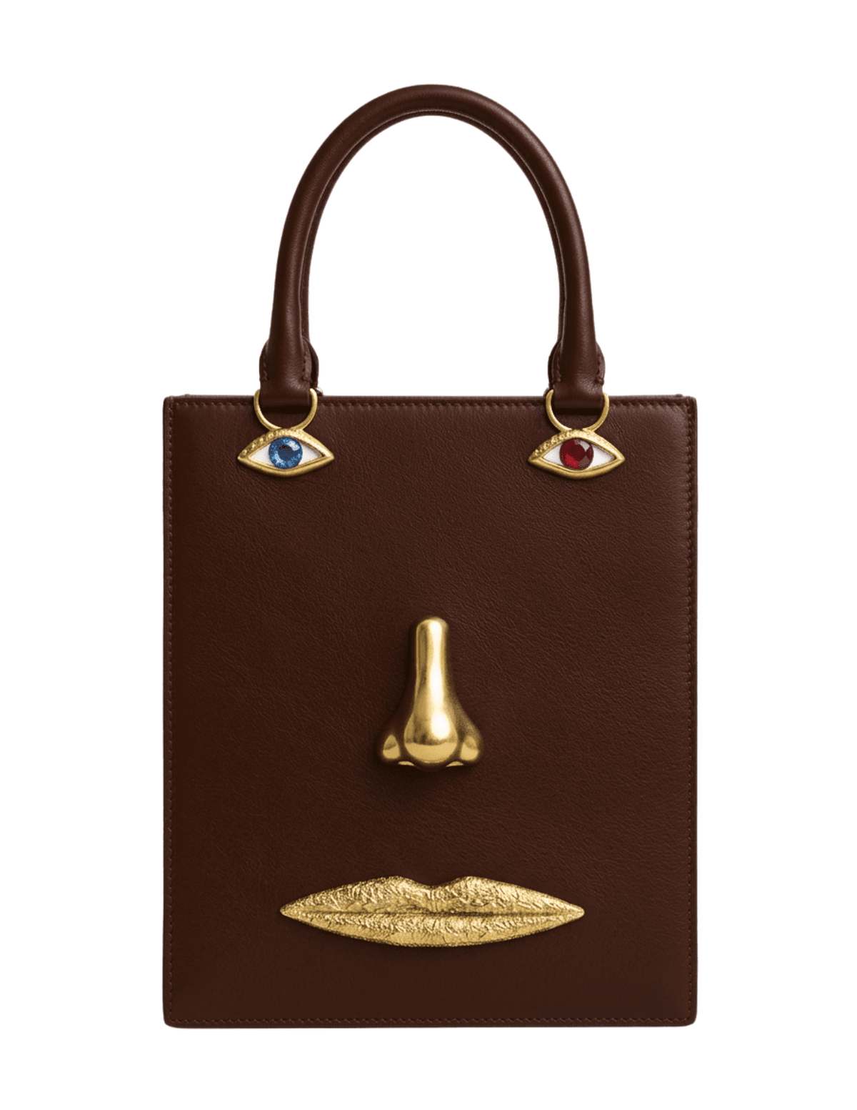 PRE-ORDER-MAISON VERROU Celeste Face Leather Handbag in Dark Chocolate