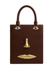 PRE-ORDER-MAISON VERROU Celeste Face Leather Handbag in Dark Chocolate