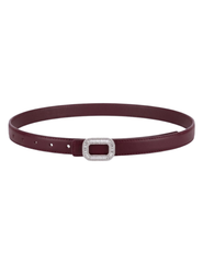 Fleur de Camélia Stella Leather Embellished Belt in Black