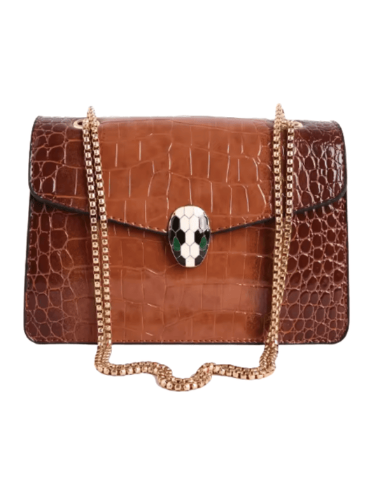 PRE-ORDER-Austin Blaze Etta Serpent Shoulder Bag in Caramel