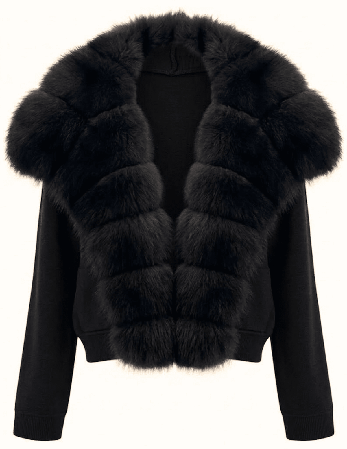PRE-ORDER-Steven Dann Bonnie Fox Collar Cardigan in All Black