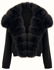 PRE-ORDER-Steven Dann Bonnie Fox Collar Cardigan in All Black