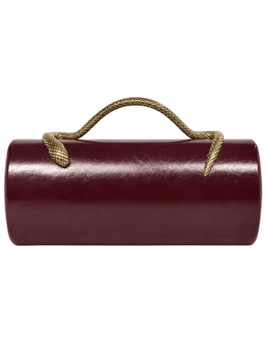 Austin Blaze Irisa Serpent Leather Clutch in Merlot