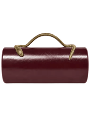 Austin Blaze Irisa Serpent Leather Clutch in Merlot