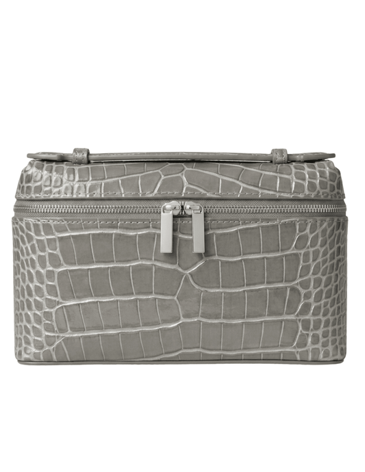 PRE-ORDER-Bryony Salina Croc Embossed Handbag in Grey