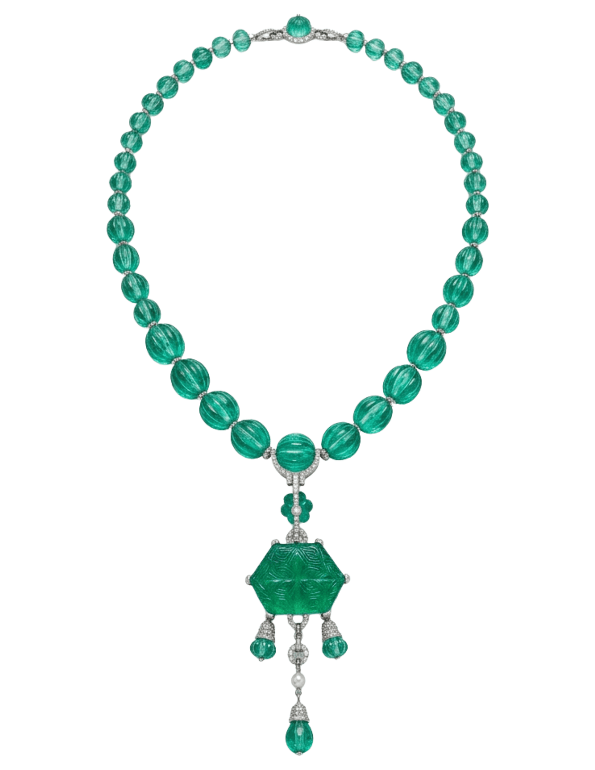 Austin Blaze Zinnea Glass Statement Necklace in Teal