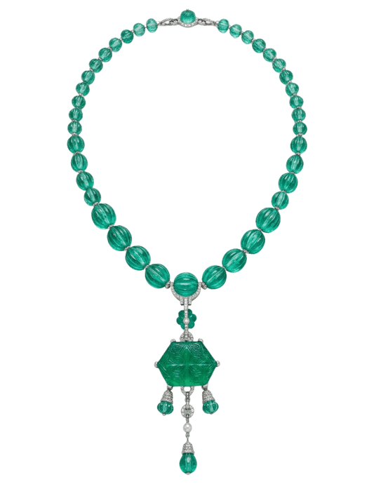 Austin Blaze Zinnea Glass Statement Necklace in Teal