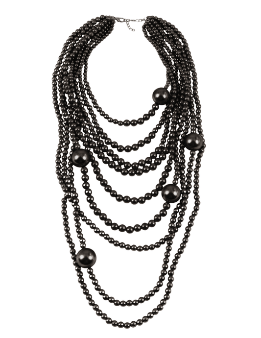 PRE-ORDER-Fleur de Camélia Ivy Oversized Pearl Necklace in Black