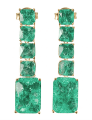 Fleur de Camélia Gemma Dangle Earrings in Green