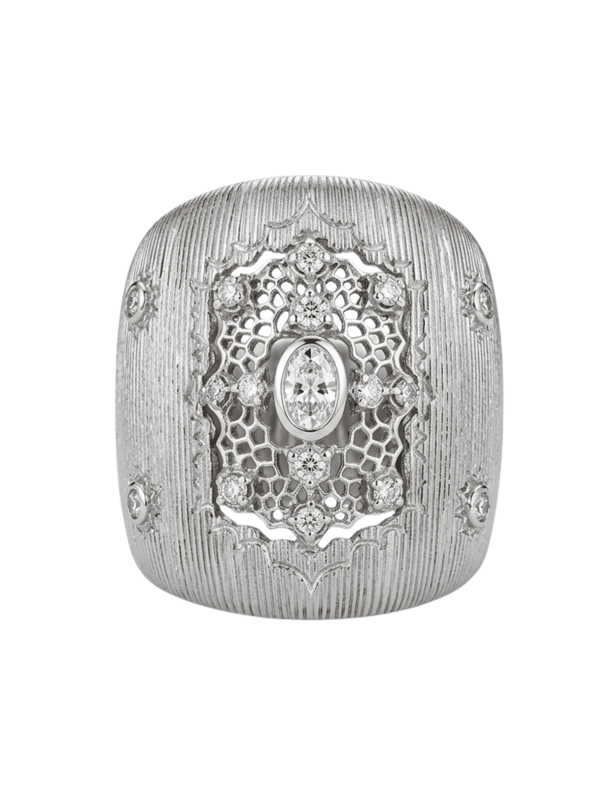 Fleur de Camélia Acacia Textured Ring in Silver