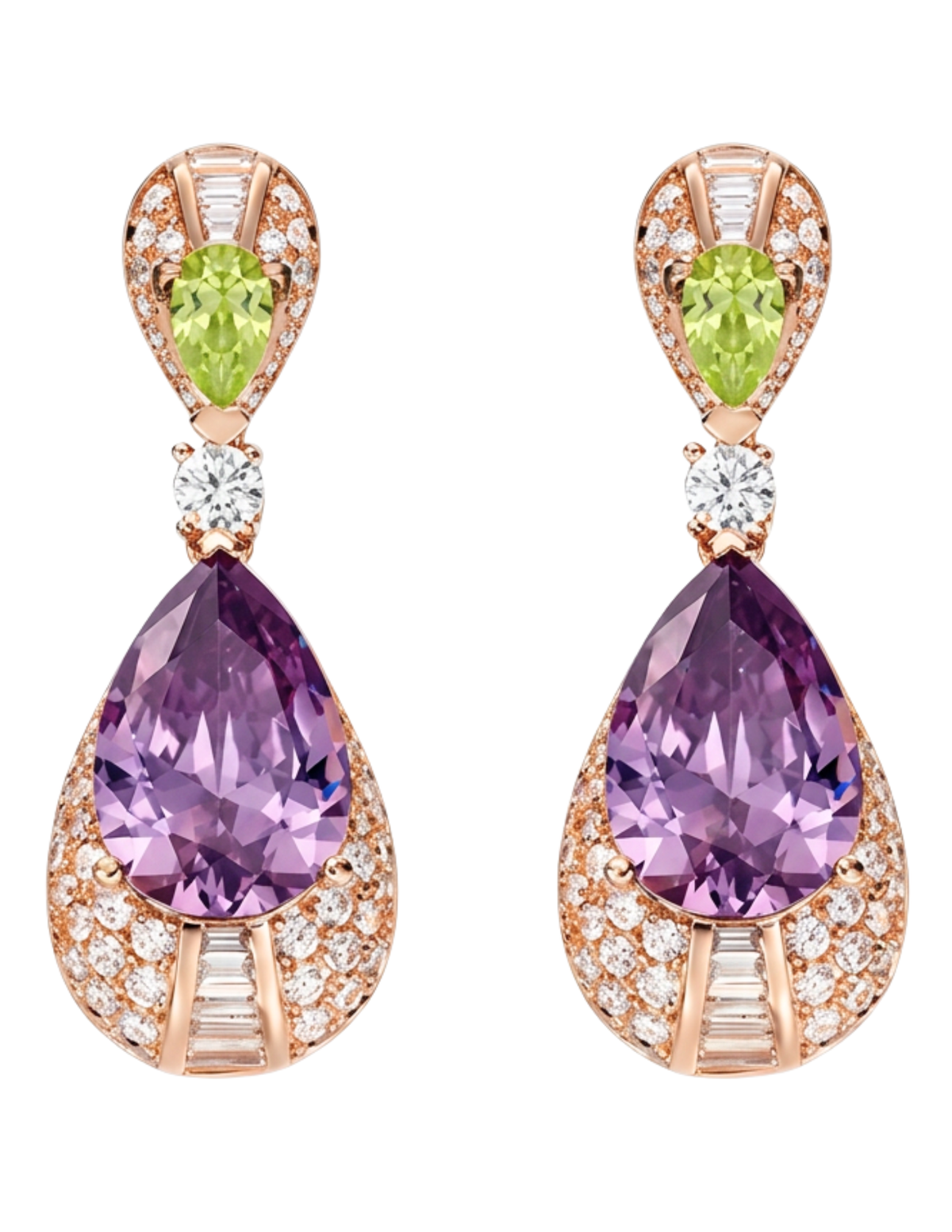 Fleur de Camélia Tiana CZ Earrings in Rose Gold