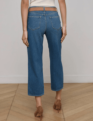 L'AGENCE June High Rise Cropped Stovepipe Jean in Fresno back model view