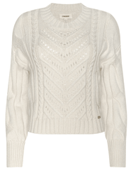 LAGENCE Storm Cable Knit Sweater in Ivory