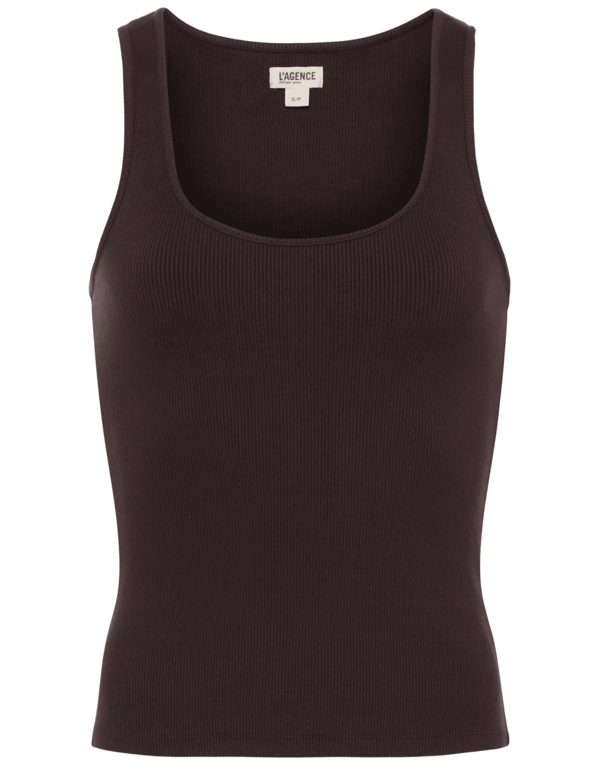 L'AGENCE Adira Scoop Neck Tank in Coffee Bean