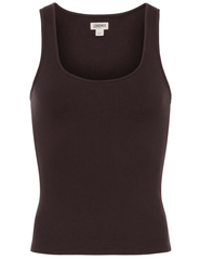 L'AGENCE Adira Scoop Neck Tank in Coffee Bean