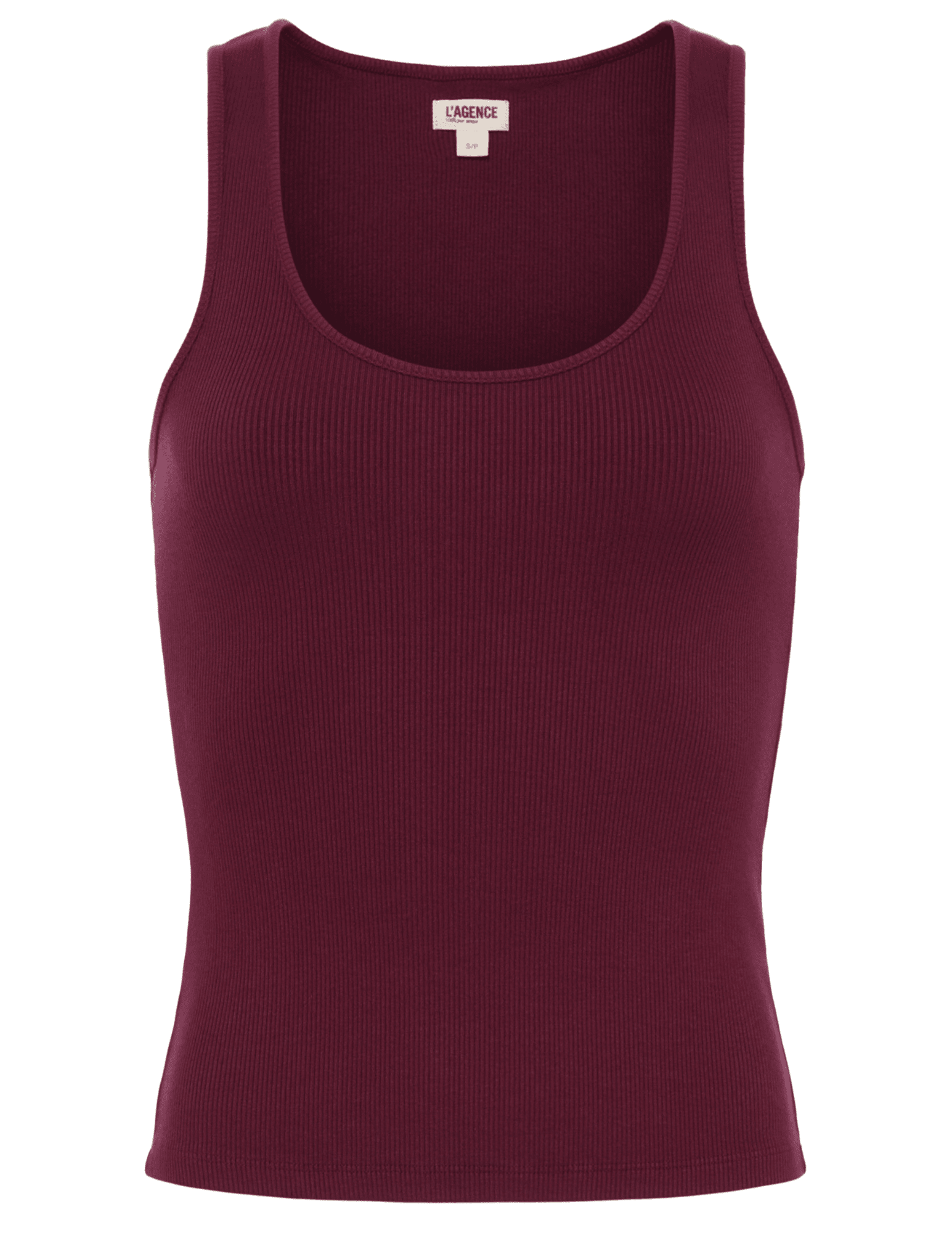 L'AGENCE Adira Scoop Neck Tank in Dark Port