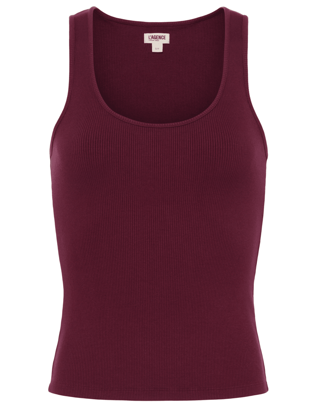 L'AGENCE Adira Scoop Neck Tank in Dark Port