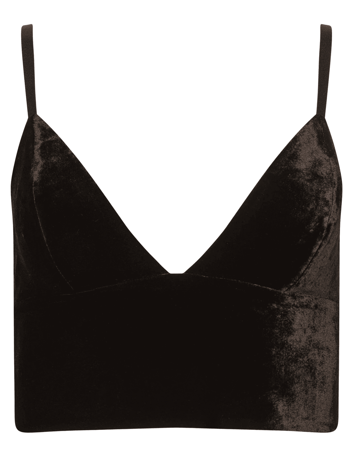 L'AGENCE Aislin Velvet Bralette Top in Dark Java
