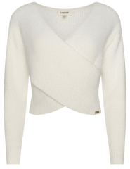 L'AGENCE Antonella Cross Front Sweater in Ivory