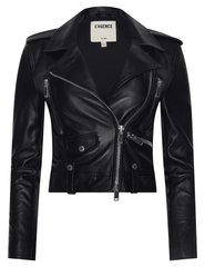 L'AGENCE Blakely Biker Leather Jacket in Black