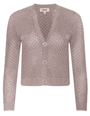 L'AGENCE Blanca Sequin Cropped Sequin Cardigan in Adobe Rose