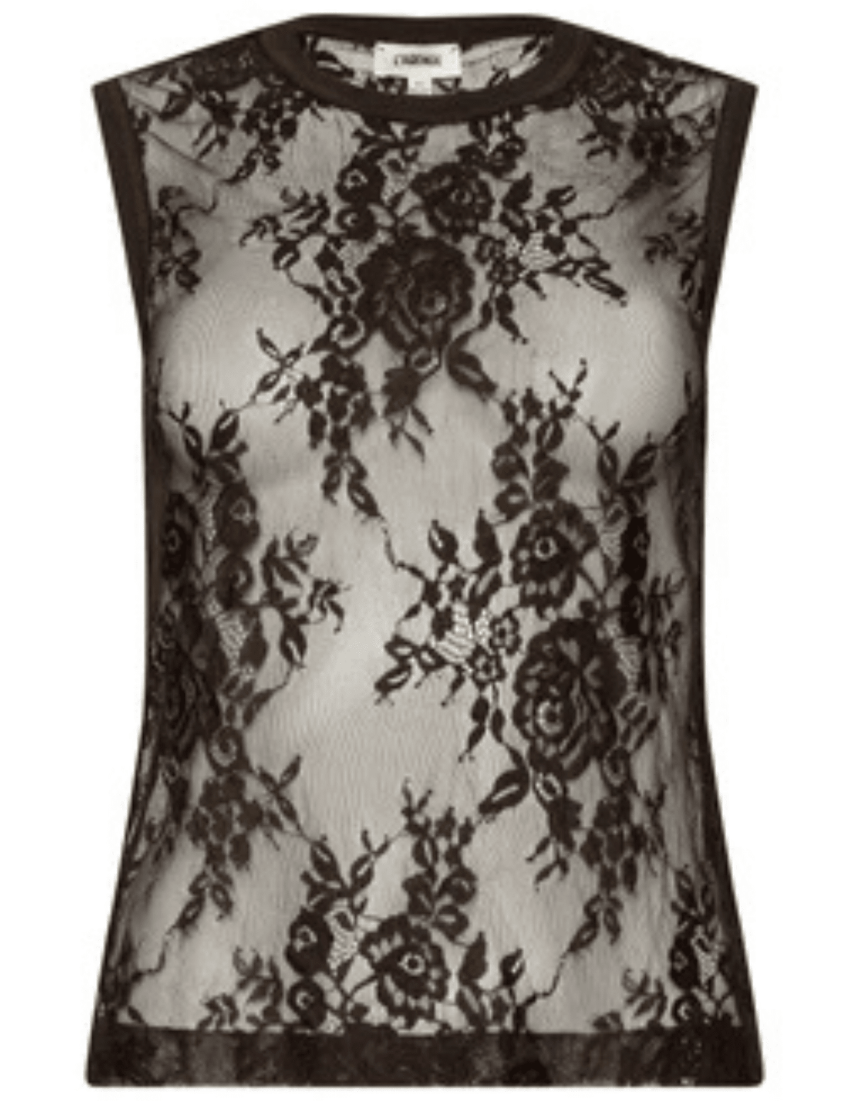 L’AGENCE Brax Floral Lace Tank – Dark Brown