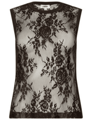L’AGENCE Brax Floral Lace Tank – Dark Brown