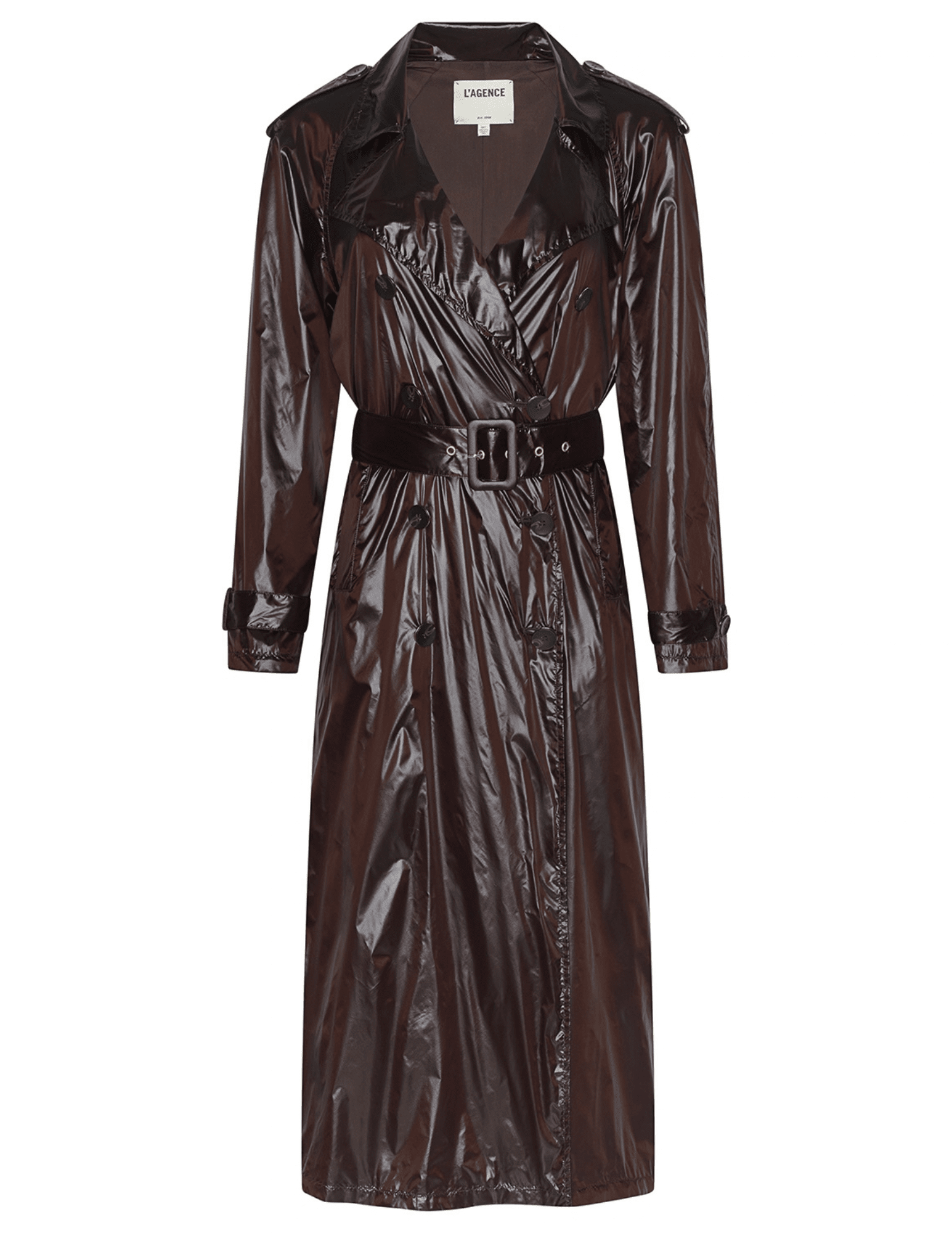 L'AGENCE Brinley Oversized Trench Coat in Dark Espresso