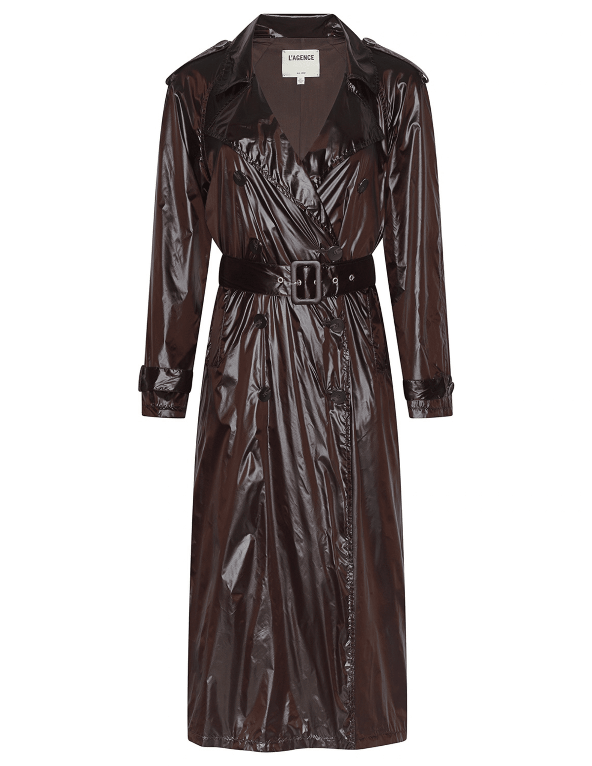 L'AGENCE Brinley Oversized Trench Coat in Dark Espresso