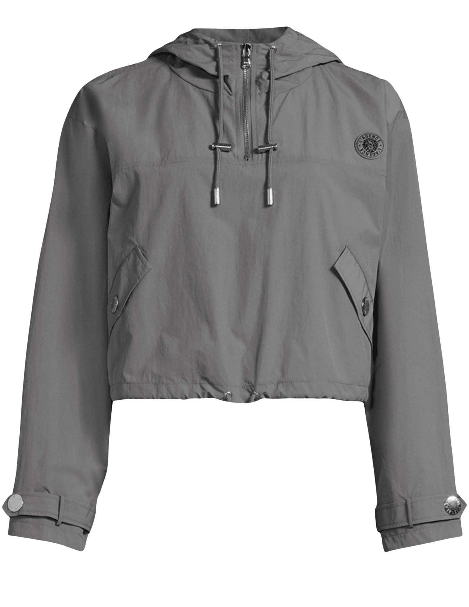 L'AGENCE Bronwyn Cropped Windbreaker in Medium Grey