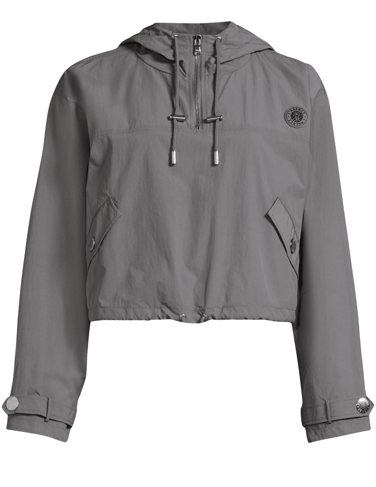 L'AGENCE Bronwyn Cropped Windbreaker in Medium Grey
