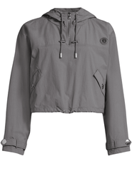L'AGENCE Bronwyn Cropped Windbreaker in Medium Grey